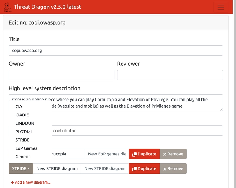 How to choose to create an OWASP Cornucopia threat model