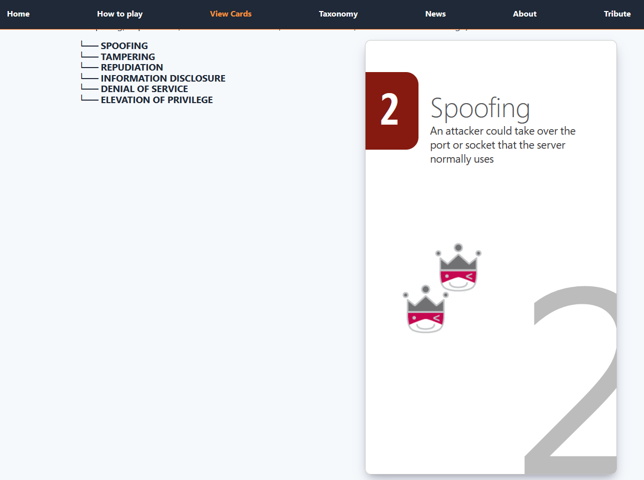 EoP suit tree with a Spoofing card preview